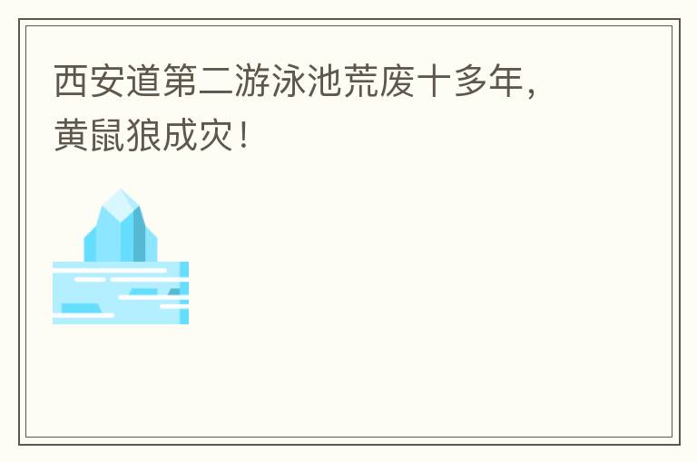 西安道第二游泳池荒廢十多年，黃鼠狼成災(zāi)！