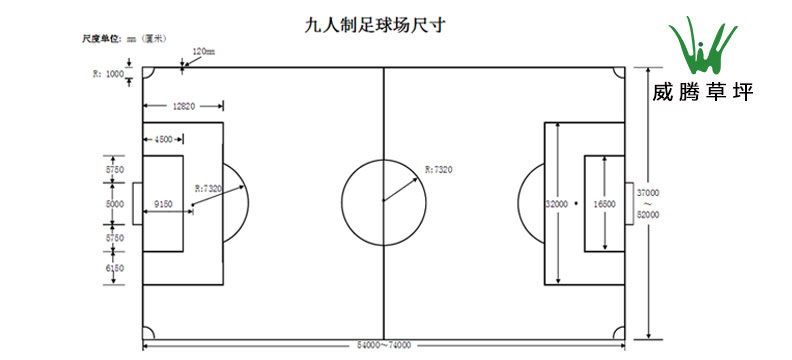 九人制足球場尺寸,九人制足球場